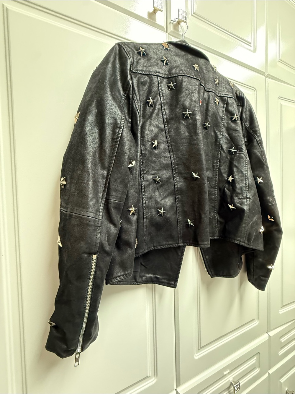Sugar Lips Studded Black Leather Moto Jacket M - Picture 6 of 7